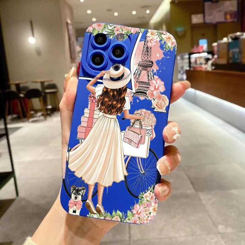Flower Girl Pattern Decoration Phone Case for iPhone