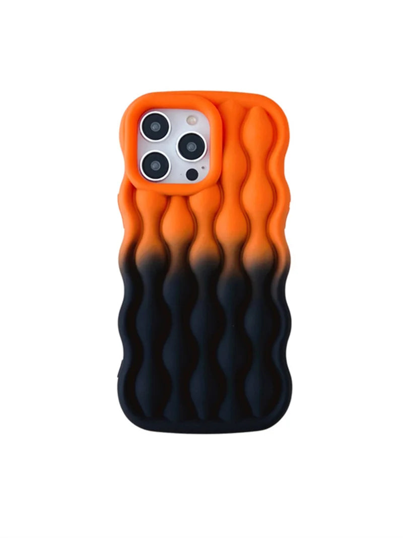 3D Wavy Gradient Dual Color Phone Case for iPhone