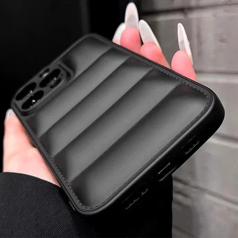 Colorful Down Jacket pattern silicon phone case for iPhone
