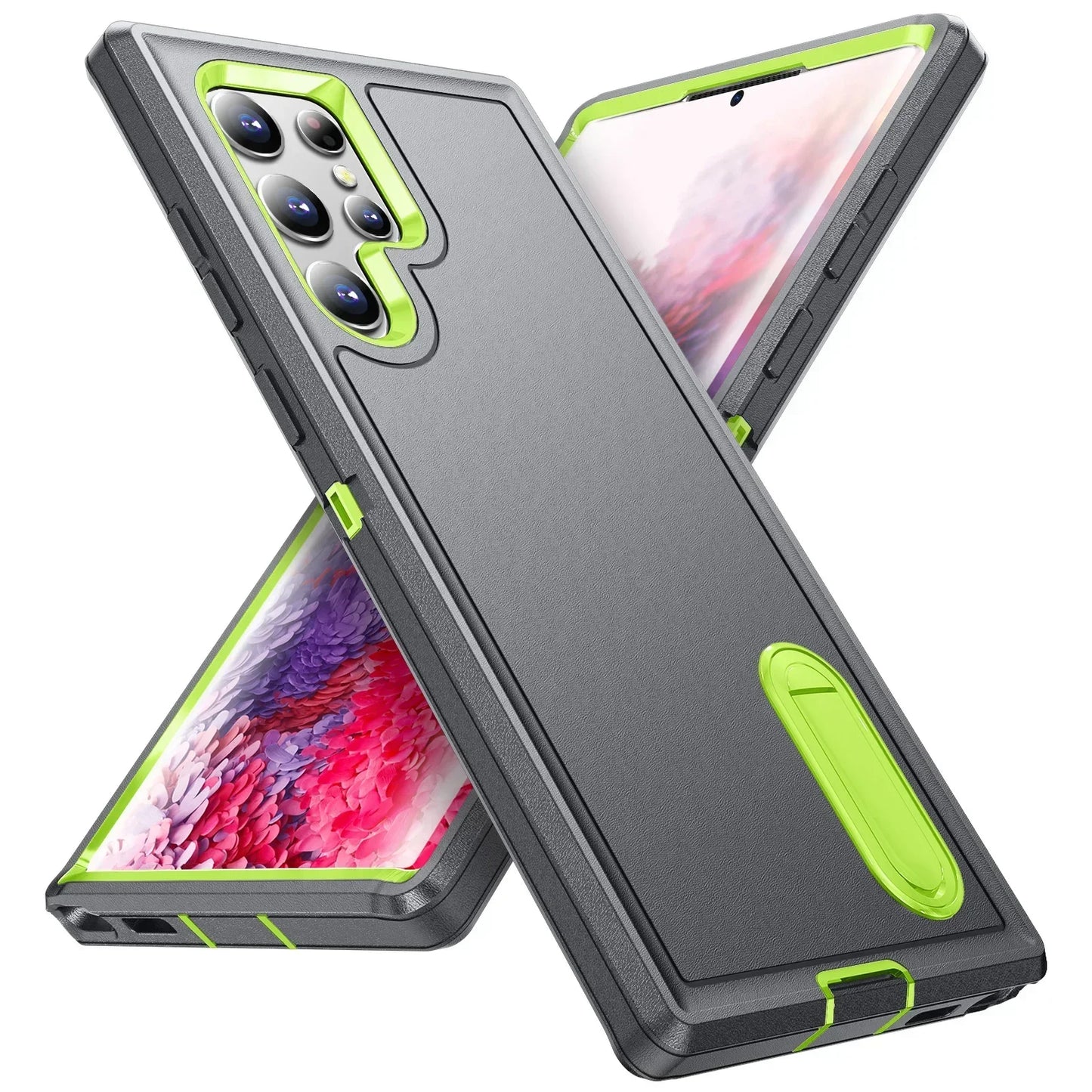 Heavy Anti-Scratch Rugged Protective Kickstand Full Body Shockproof Case for Samsung