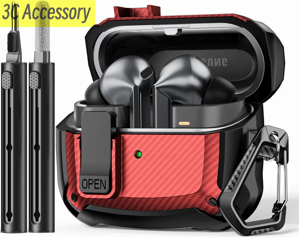 Secure Lock Clip Case for Samsung Buds with Cleaning kit