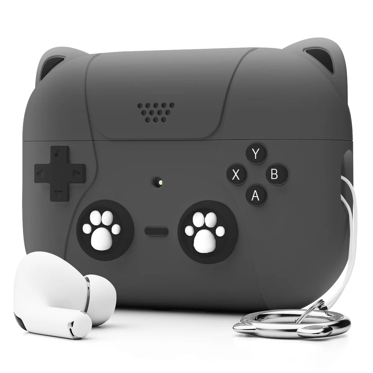 3D Game Player Design with Keychain Silicone Case For Airpods