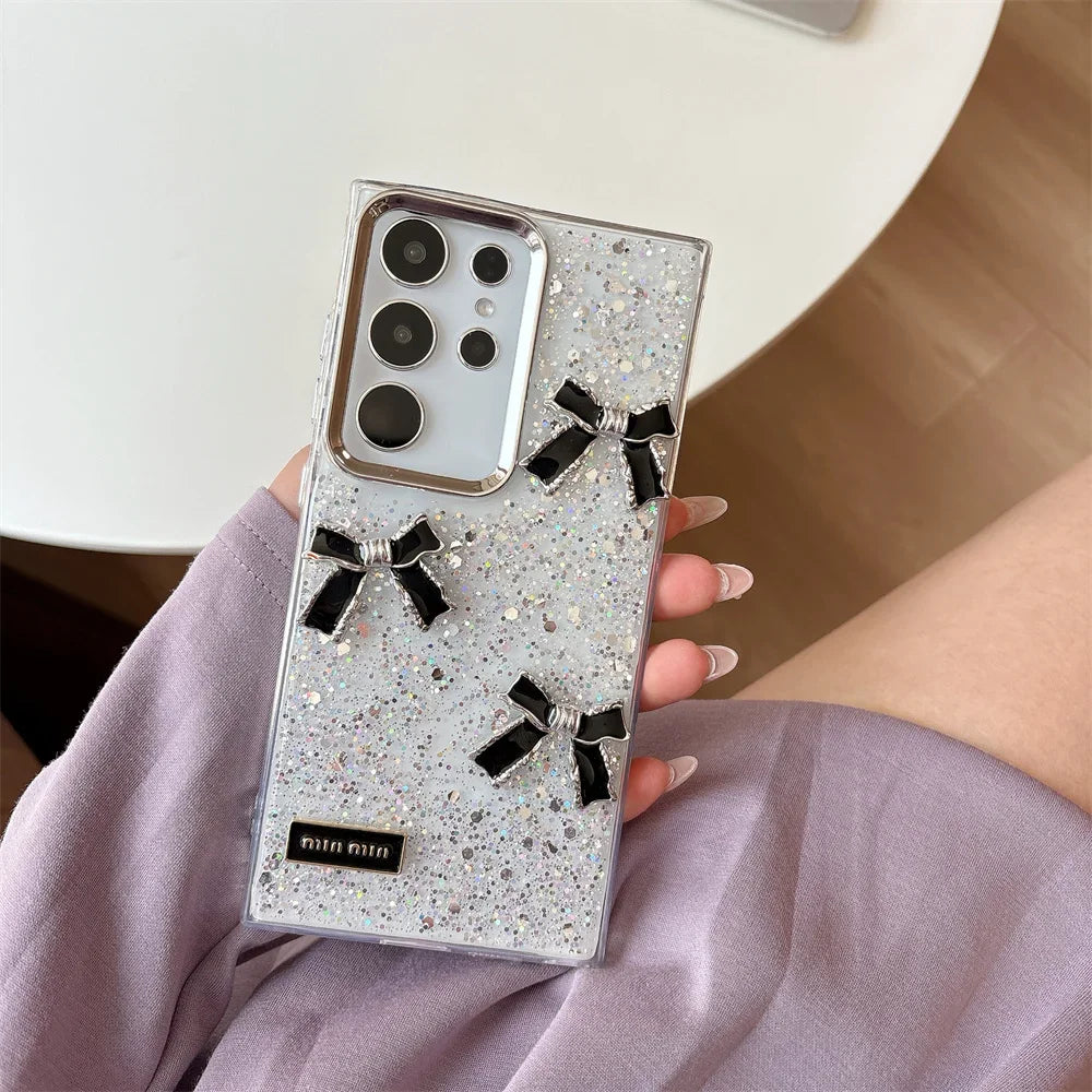 Glitter Bowknot Epoxy Case for Samsung Galaxy