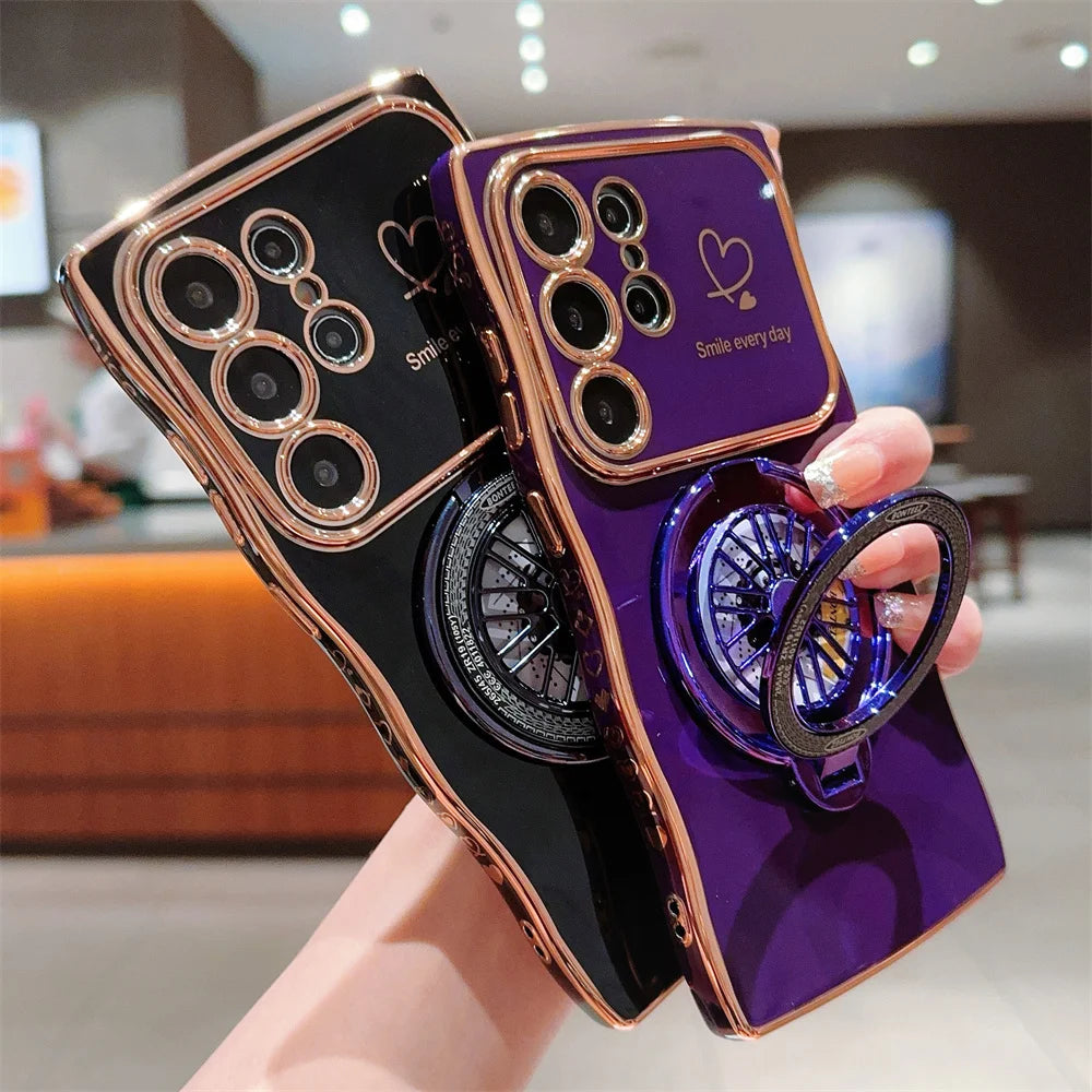 Gyroscope Rotating Bracket Wave Frame Case for Samsung