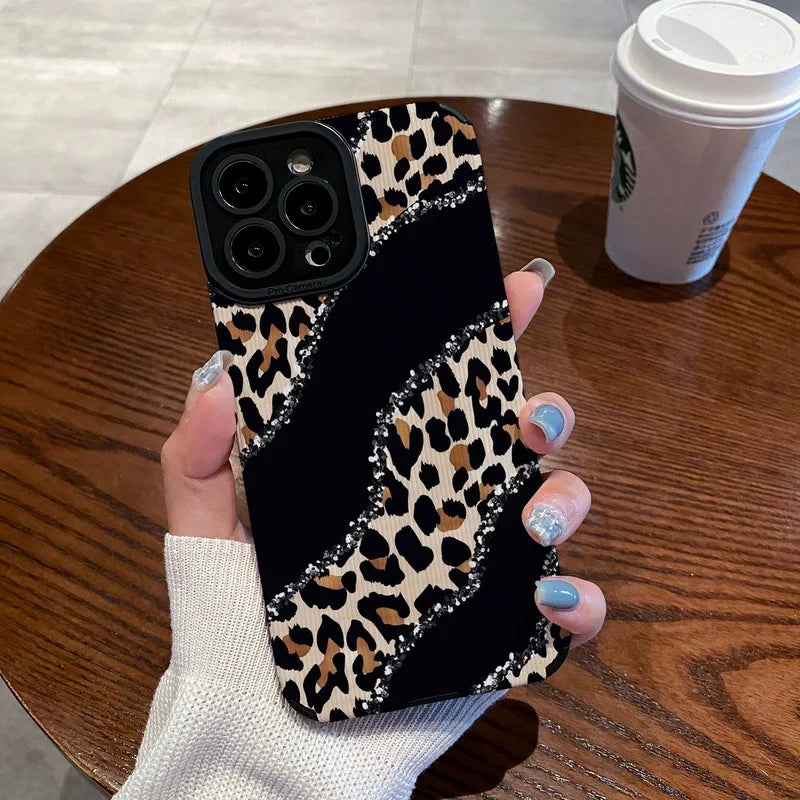 Leopard Silione Phone Case For iPhone
