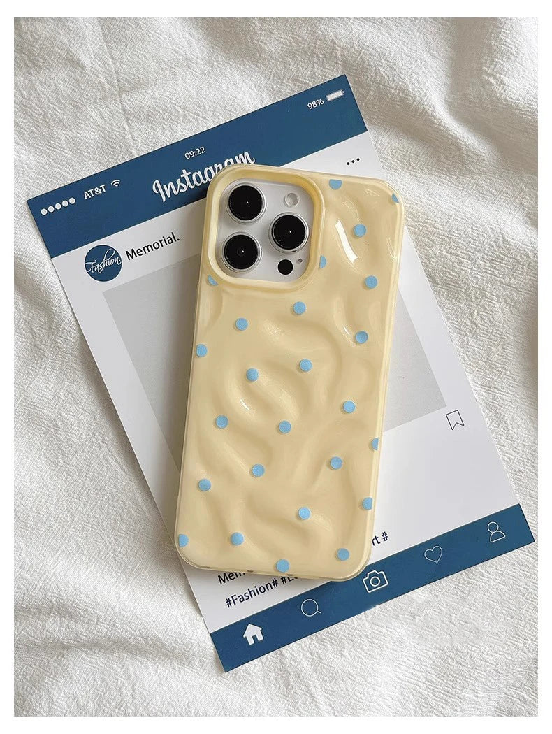 Love Dot Folds Texture Phone Case For iPhone