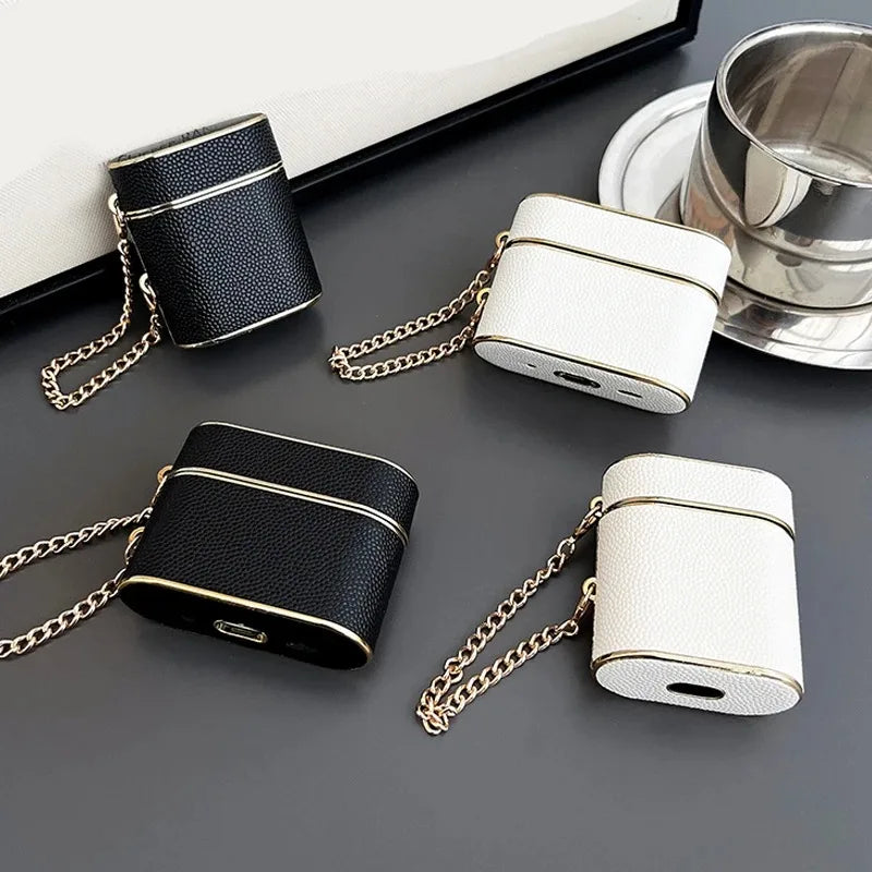 Luxury Leather Sleeve Cute Earphone Case For Airpods