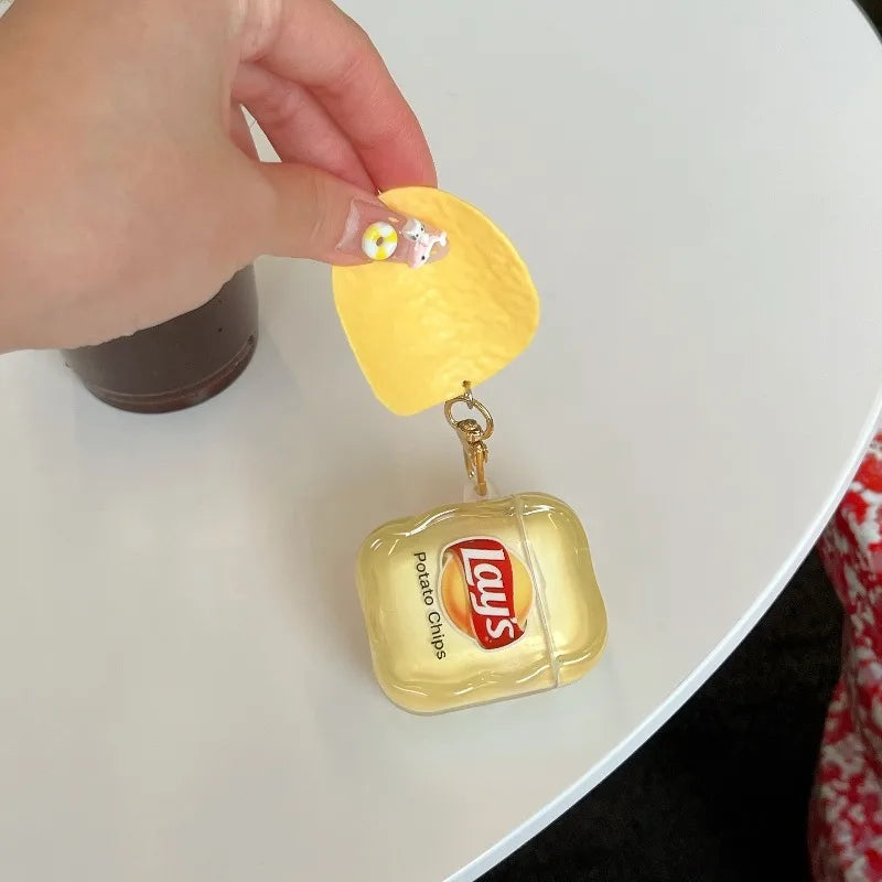Cute Yellow Potato Chips Creative Case for Airpods