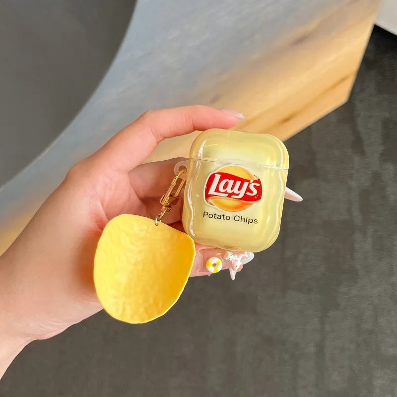 Cute Yellow Potato Chips Creative Case for Airpods