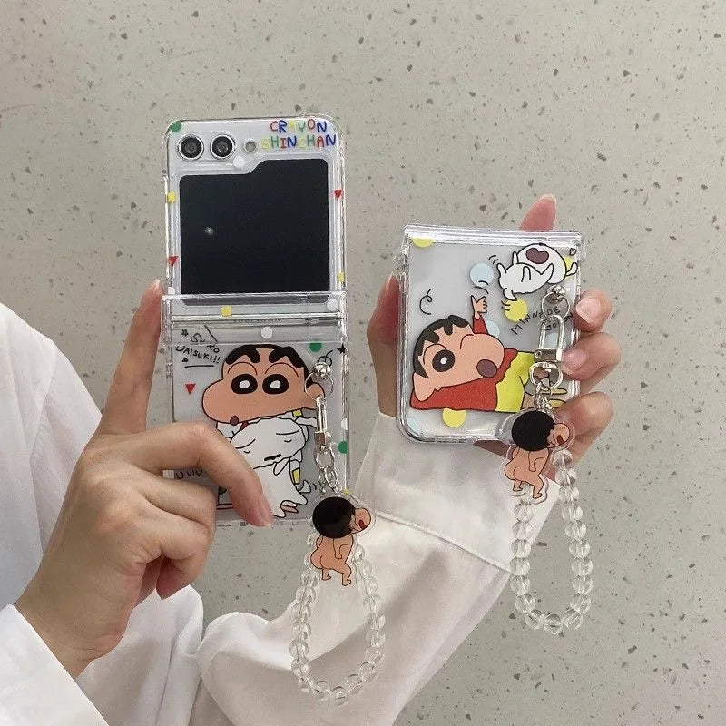Funny Cartoons Case with Lanyard Galaxy Z Flip