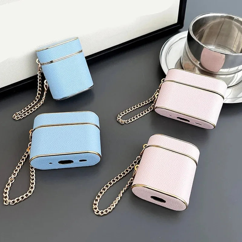 Luxury Leather Sleeve Cute Earphone Case For Airpods