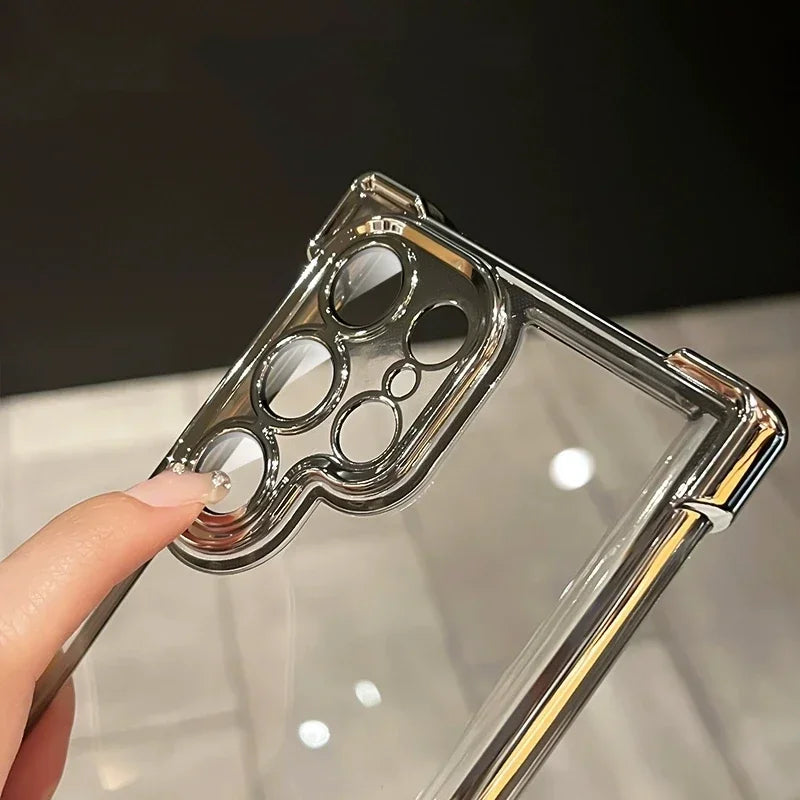 Plating Shockproof Transparent Soft Case For Samsung