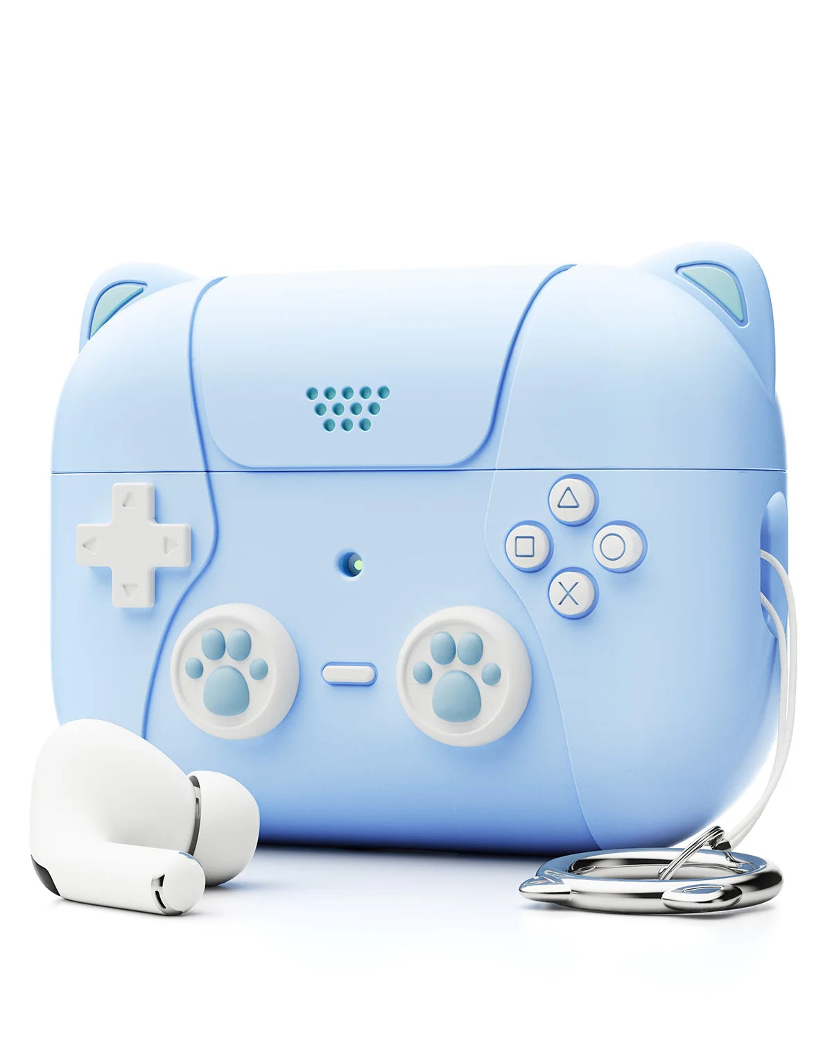 3D Game Player Design with Keychain Silicone Case For Airpods