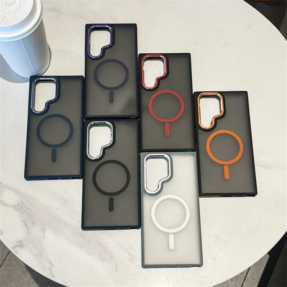 Luxury Matte Magnetic Phone Case For Samsung