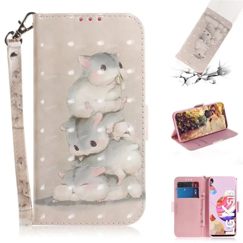 Magnetic Geometric Textile Pattern Wallet Case for Galaxy