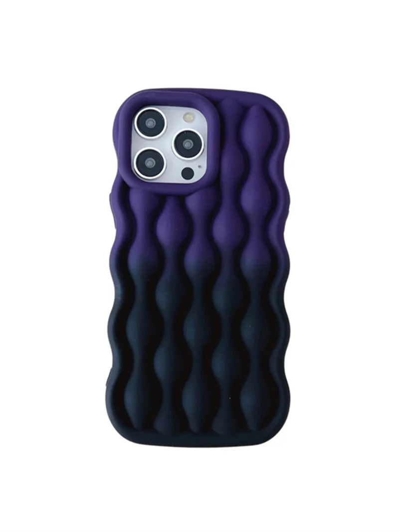 3D Wavy Gradient Dual Color Phone Case for iPhone