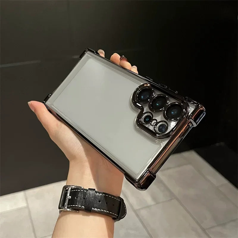Plating Shockproof Transparent Soft Case For Samsung