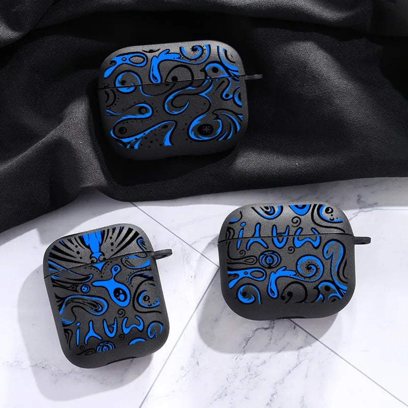 Cool Blue Pattern Apple Airpods Case