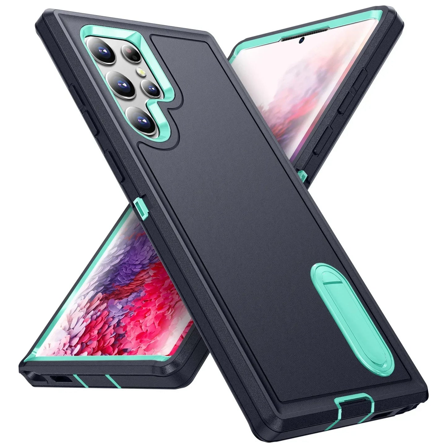 Heavy Anti-Scratch Rugged Protective Kickstand Full Body Shockproof Case for Samsung