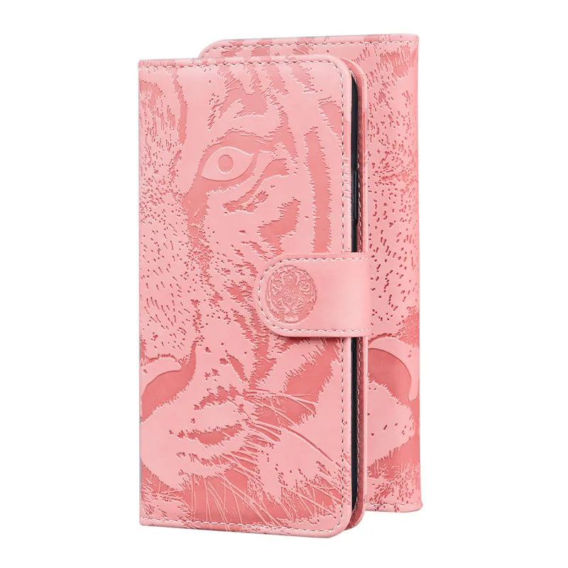Magnetic Geometric Textile Pattern Wallet Case for Galaxy