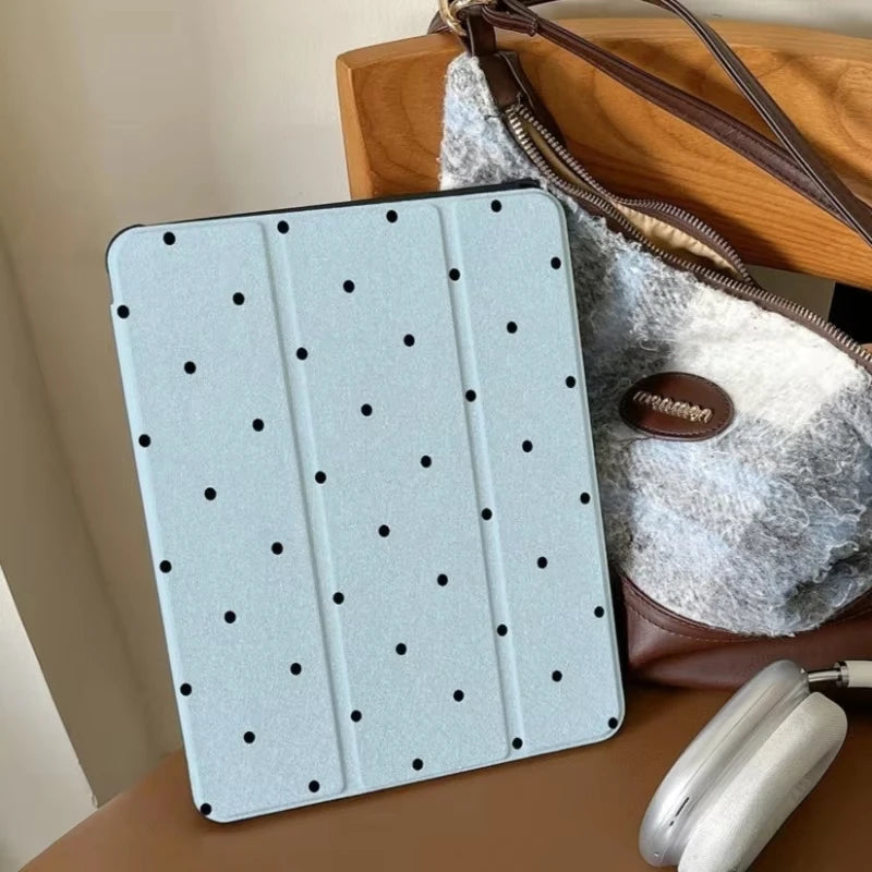 Black Polka Dots Case for iPad