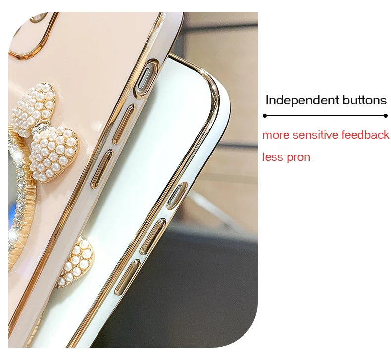 Make up Mirror Diamond Bling Case with Stand Cover