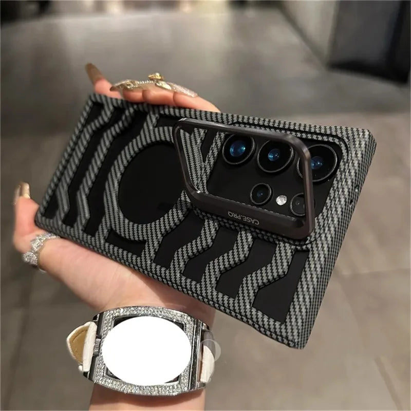 Frameless Carbon Fiber Magnetic Phone Case For Samsung
