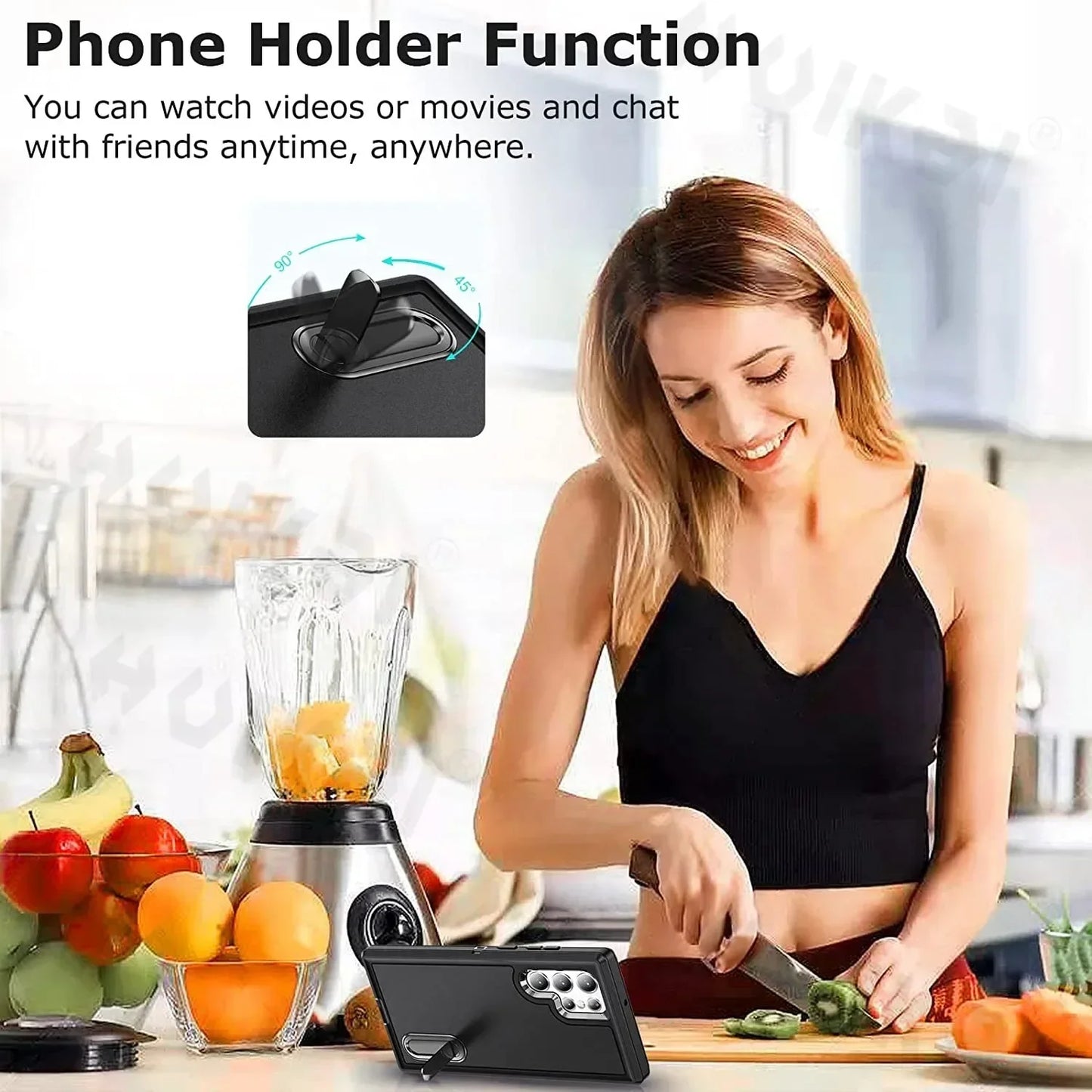 Heavy Anti-Scratch Rugged Protective Kickstand Full Body Shockproof Case for Samsung