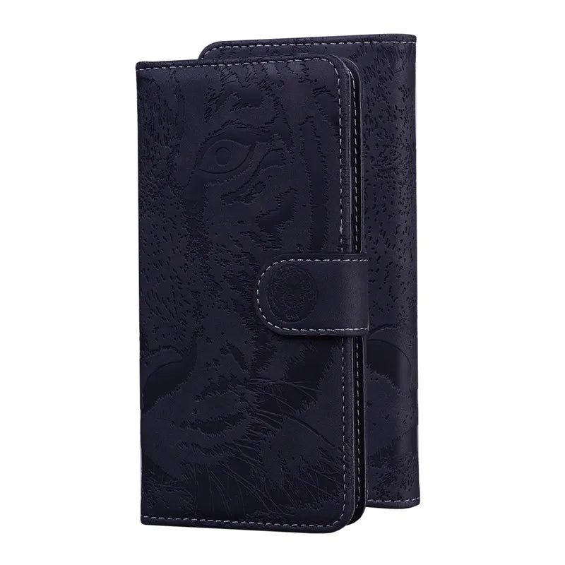 Magnetic Geometric Textile Pattern Wallet Case for Galaxy