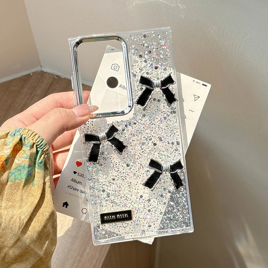 Glitter Bowknot Epoxy Case for Samsung Galaxy
