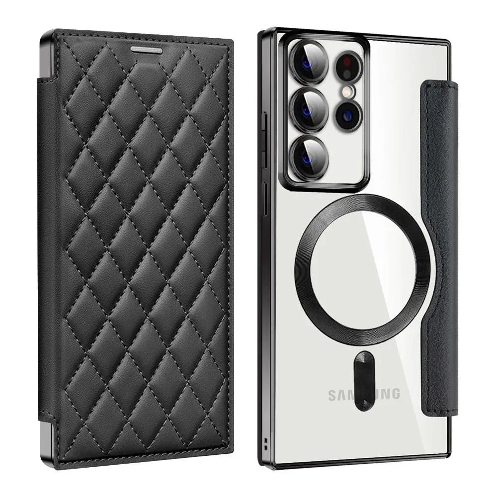 Card Holder Magnetic Leather Case for Samsung