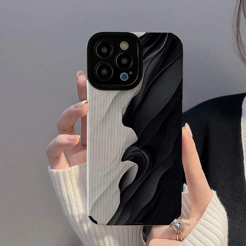 Retro Black & White Shockproof iPhone Case