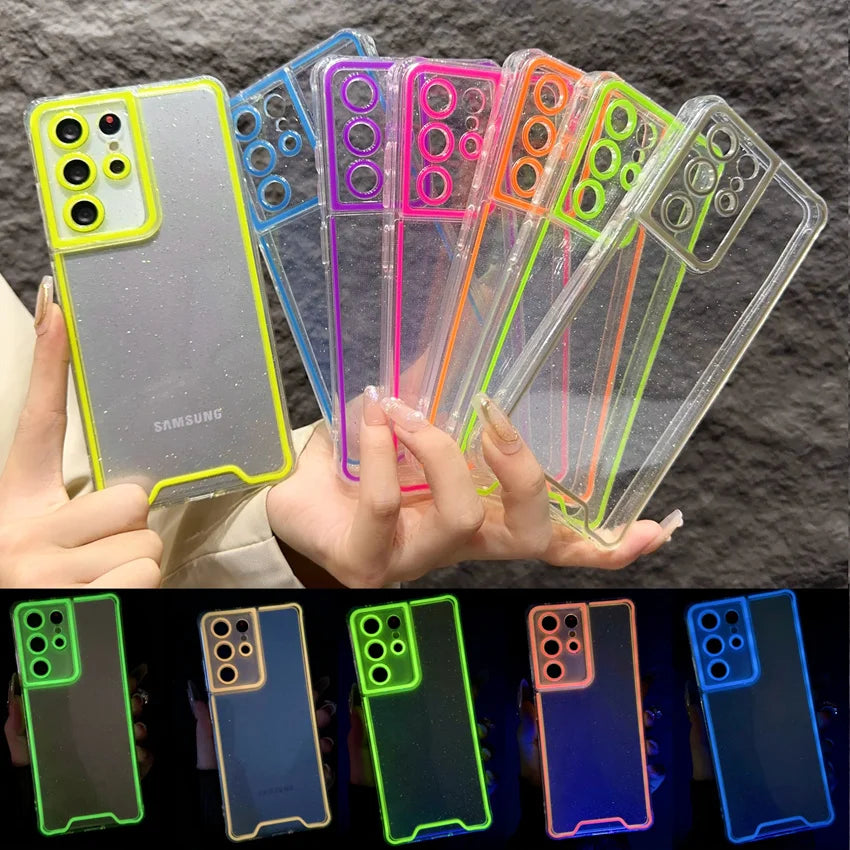Luminous Neon Transparent Soft Case For Samsung
