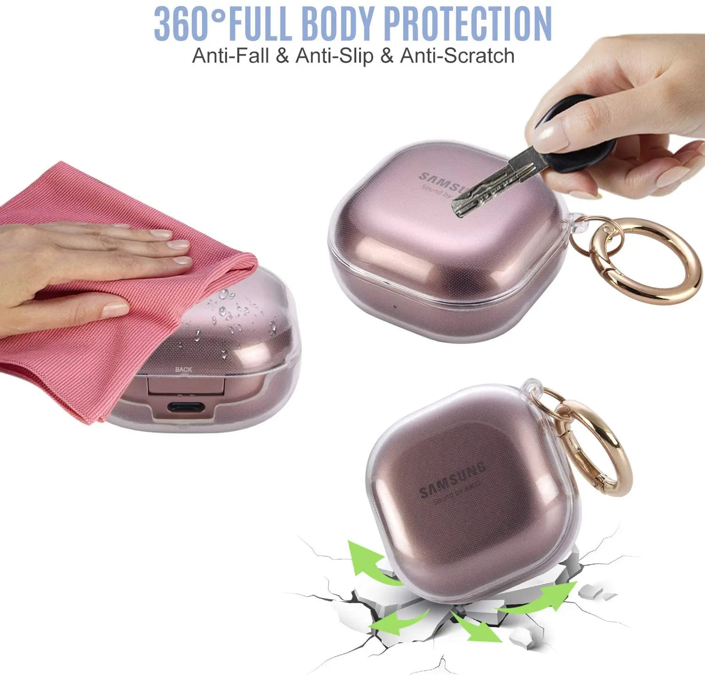 TPU Soft Shell Transparent Case with keychain