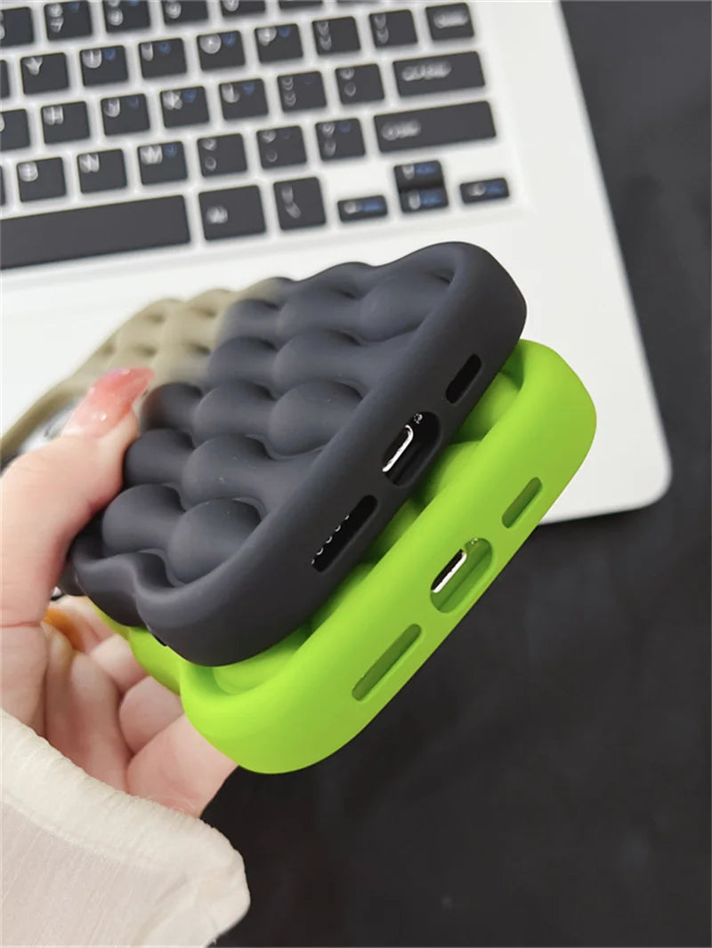3D Wavy Gradient Dual Color Phone Case for iPhone