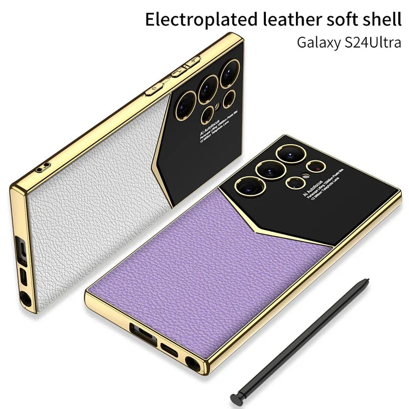 Carbon Fibre Leather Phone Case For Samsung