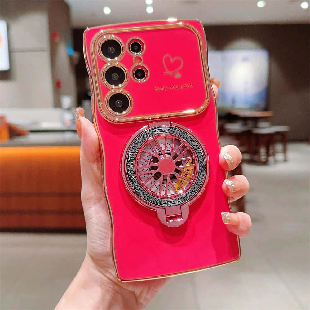 Gyroscope Rotating Bracket Wave Frame Case for Samsung