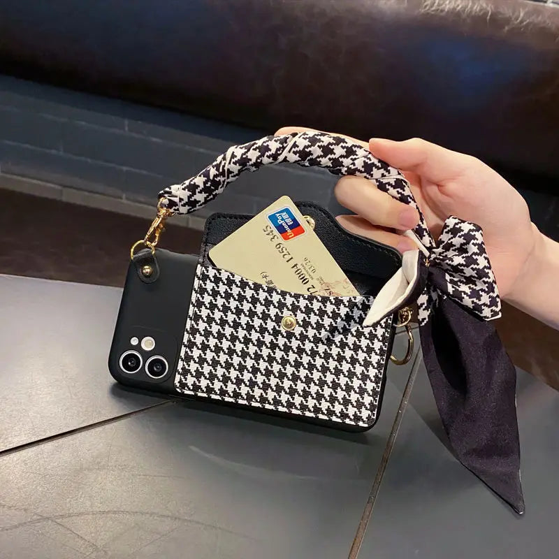 Handbag Leather Insertable Card Crossbody Bag Phone case for iphone