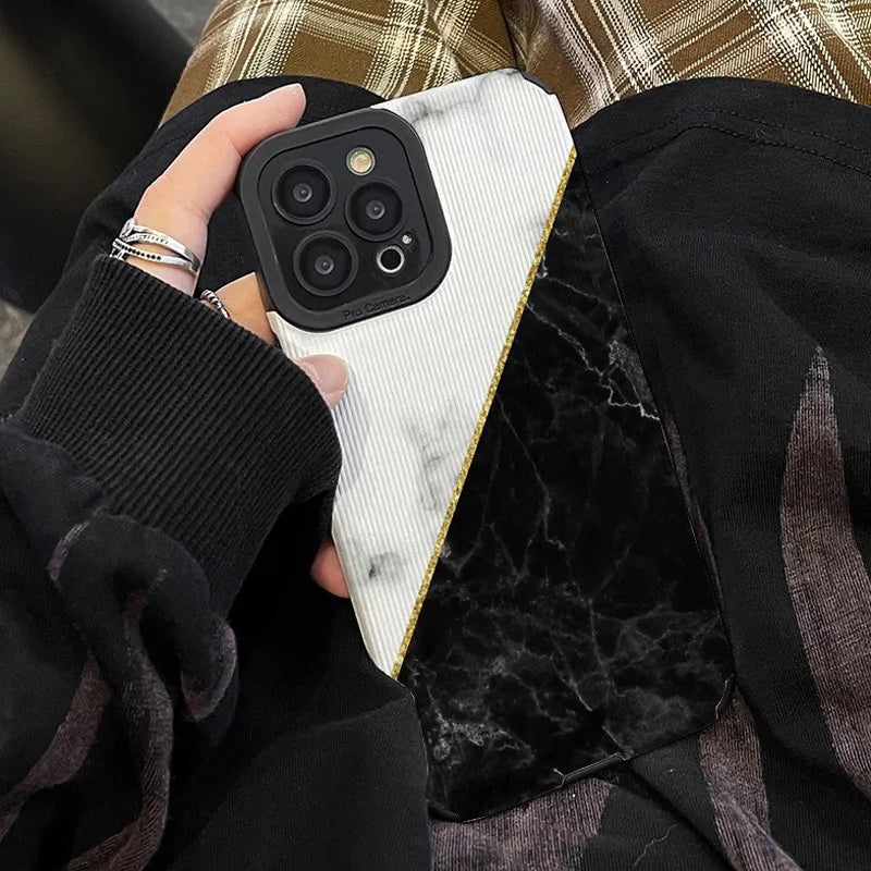 Retro Black & White Shockproof iPhone Case
