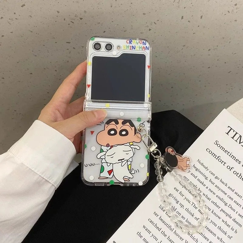 Funny Cartoons Case with Lanyard Galaxy Z Flip