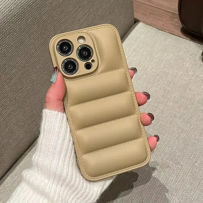 Colorful Down Jacket pattern silicon phone case for iPhone