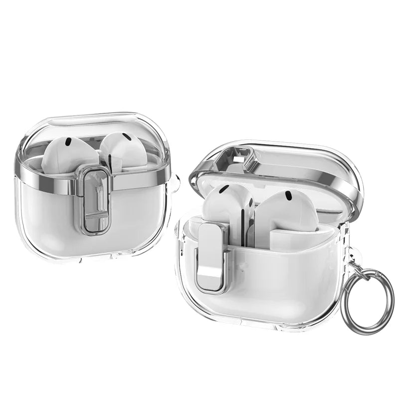 Transparent Lock Buckle Electroplating Case for Samsung Galaxy Buds