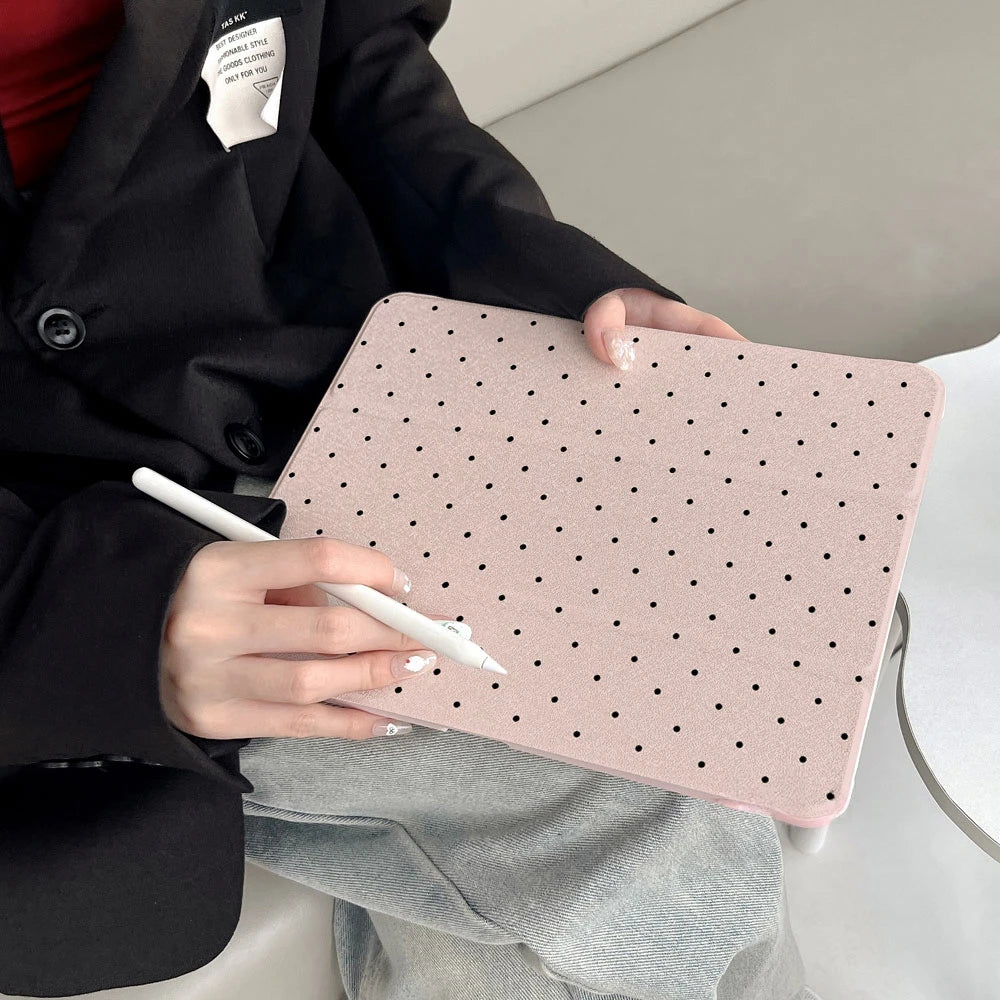 Black Polka Dots Case for iPad