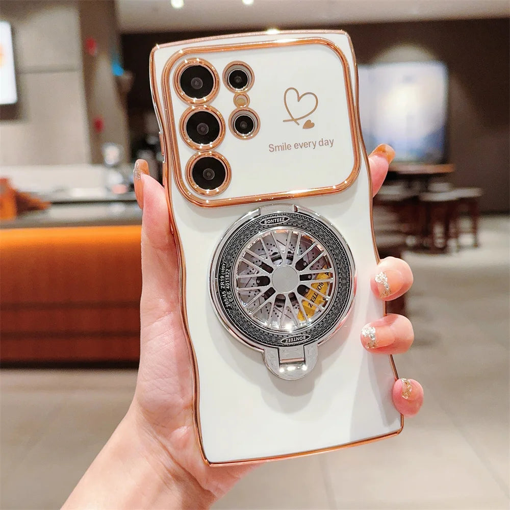 Gyroscope Rotating Bracket Wave Frame Case for Samsung