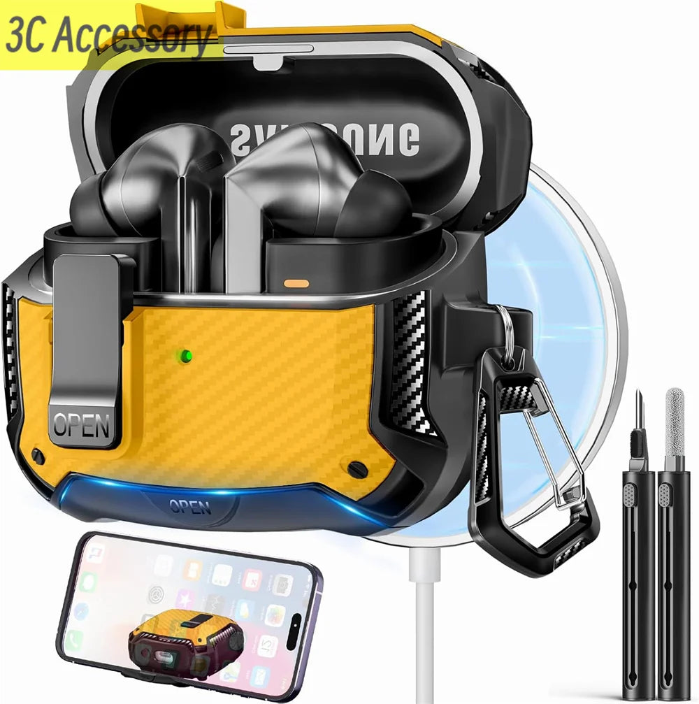 Secure Lock Clip Case for Samsung Buds with Cleaning kit