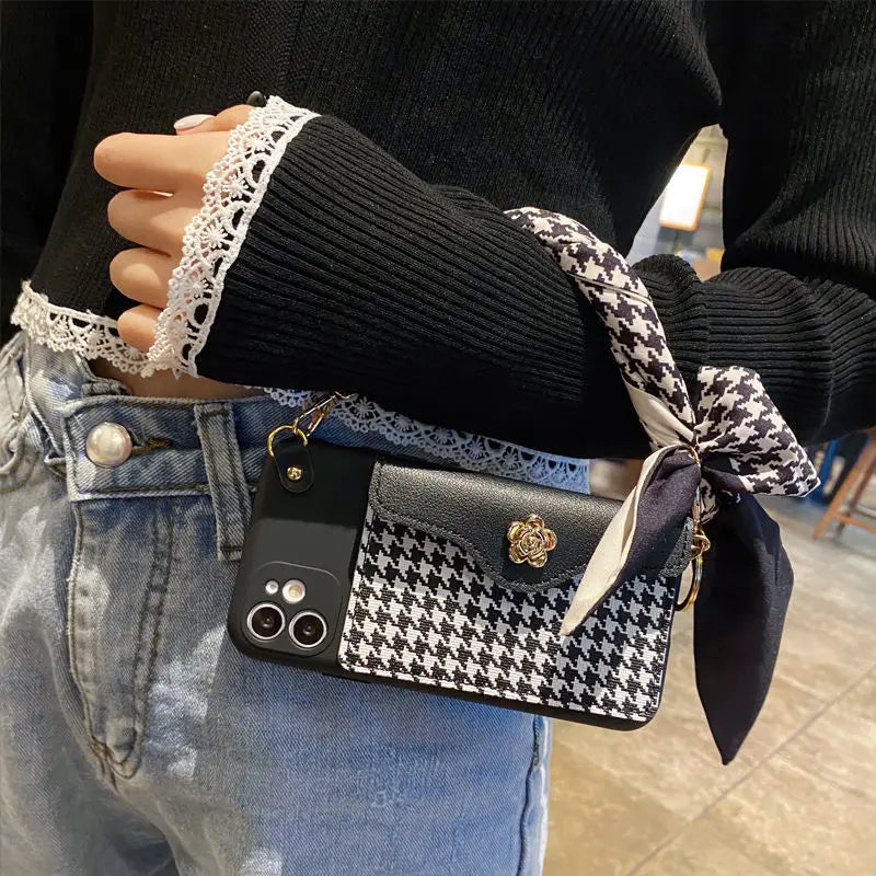 Handbag Leather Insertable Card Crossbody Bag Phone case for iphone