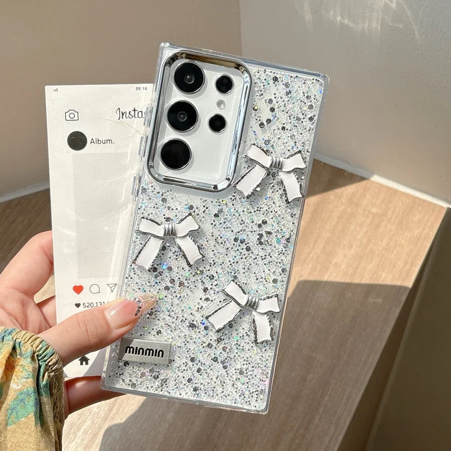 Glitter Bowknot Epoxy Case for Samsung Galaxy