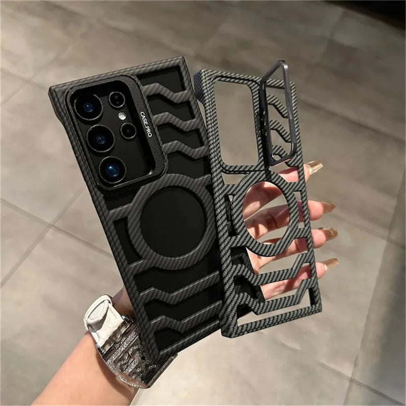Frameless Carbon Fiber Magnetic Phone Case For Samsung