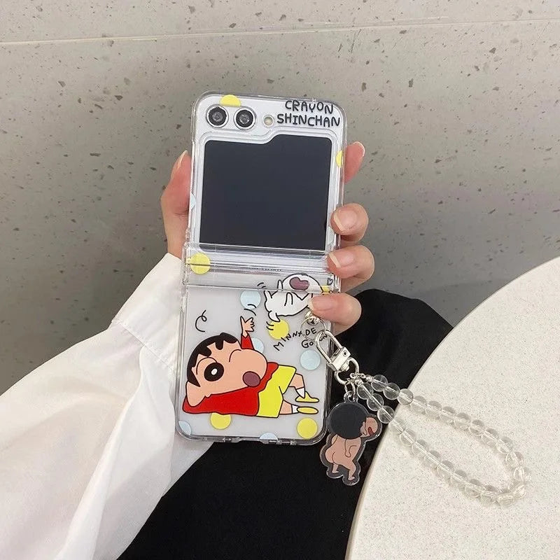 Funny Cartoons Case with Lanyard Galaxy Z Flip