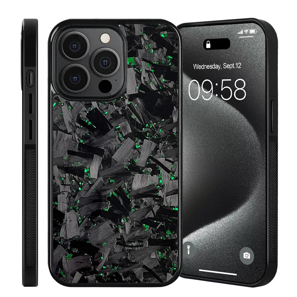 Magnetic Real Forged Carbon + TPU Case for iPhone